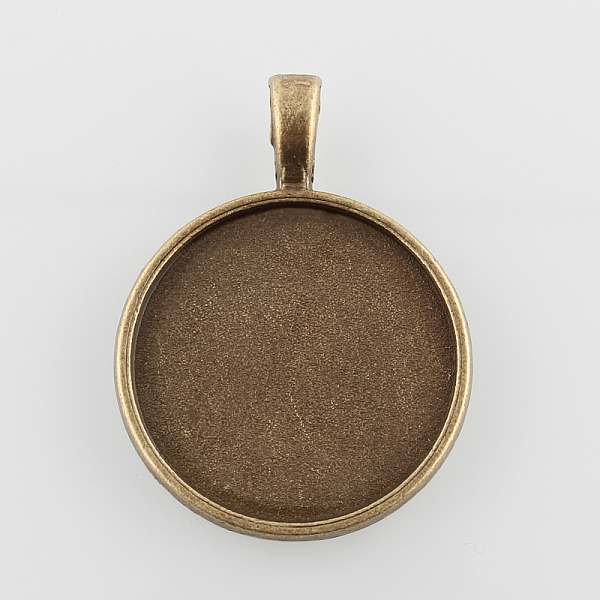 

PandaHall Flat Round Alloy Pendant Cabochon Settings, Plain Edge Bezel Cups, Cadmium Free & Nickel Free & Lead Free, Antique Bronze, Tray...