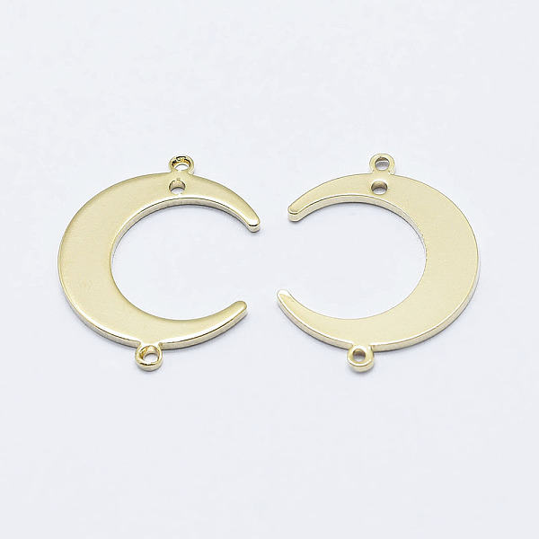 

PandaHall Brass Links connectors, Long-Lasting Plated, Real 18K Gold Plated, Nickel Free, Moon, 22x16.5x1mm, Hole: 1.5mm Brass Moon