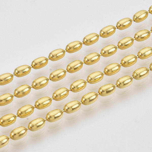 

PandaHall Brass Ball Chains, Oval Beads Chains, Long-Lasting Plated, Soldered, with Spool, Cadmium Free & Nickel Free & Lead Free, Golden...