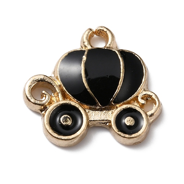 

PandaHall Alloy Enamel Pendants, Pumpkin Carriage, Black, 11.5x13x2mm, Hole: 1.4mm Alloy+Enamel Others Black