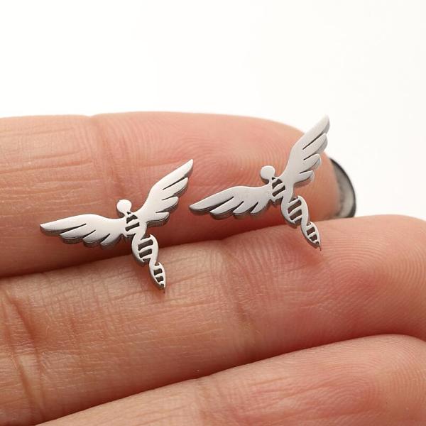

PandaHall Stainless Steel Studs Earring, Jewelry for Women, Stainless Steel Color, 15x10mm Stainless Steel Insects