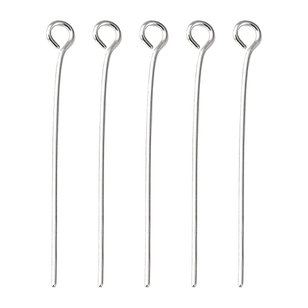 

PandaHall Iron Eye Pin, Cadmium Free & Lead Free, Silver, 30x0.7mm, Hole: 2mm, about 8700~8800pcs/1000g Iron