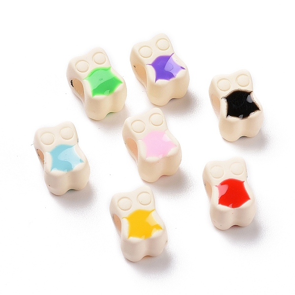 

PandaHall Rubberized Style Acrylic European Beads, with Enamel, Large Hole Beads, Owl, Mixed Color, 10.7x7.9x8.3mm, Hole: 4.8mm Acrylic Owl..., Multicolor