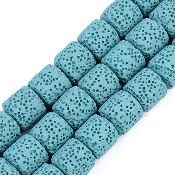 

PandaHall Synthetic Lava Rock Beads Strands, Dyed, Column, Dark Turquoise, 10x10mm, Hole: 2mm, about 39pcs/strand, 15.35 inch(39cm) Lava...