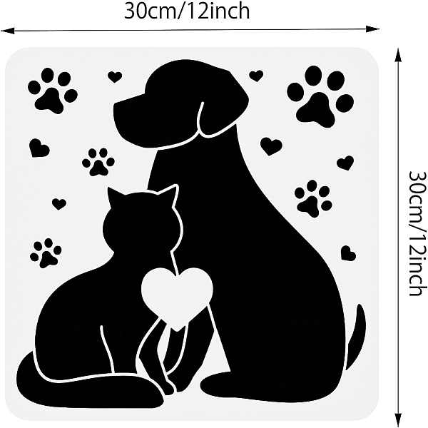 Benecreat 12x12-Zoll-Malschablonen Für Katzen Und Hunde