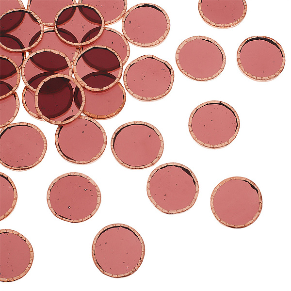 

PandaHall OLYCRAFT 30pcs Glass Mosaic Tiles 1 Inch Glass Hangings Ornament Round Mosaic Tiles with Rose Gold Brass Edge Crystal Mosaic Glass...