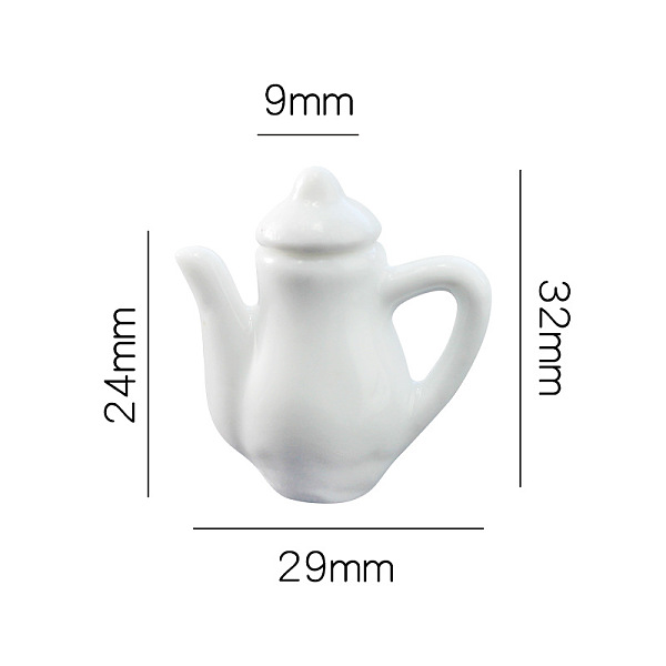 

PandaHall Miniature Porcelain Teapot Ornaments, Micro Dollhouse Accessories, Simulation Prop Decorations, White, 9x29x32mm Porcelain...