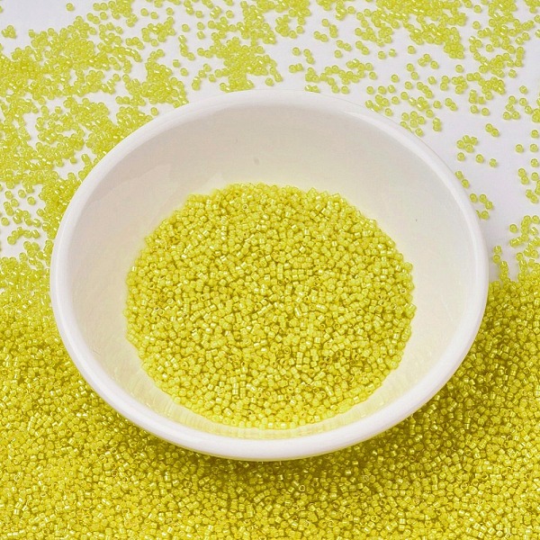 

PandaHall MIYUKI Delica Beads, Cylinder, Japanese Seed Beads, 11/0, (DB1776) White Lined Yellow AB, 1.3x1.6mm, Hole: 0.8mm, about...