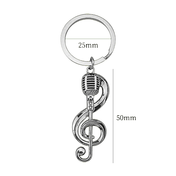 

PandaHall Zinc Alloy Enamel Musical Note Pendant Keychain, for Bag Car Key Decoration, Antique Silver, Pendanrt: 5cm Alloy Musical Note