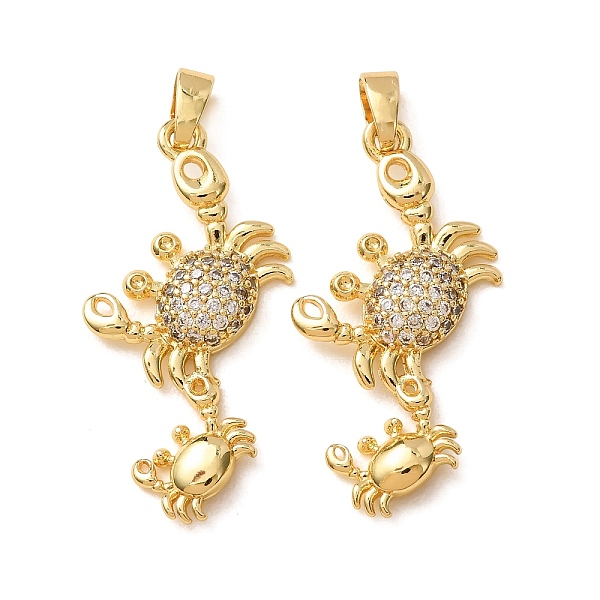 Pendenti in ottone con micro pavé di zirconi cubici trasparenti