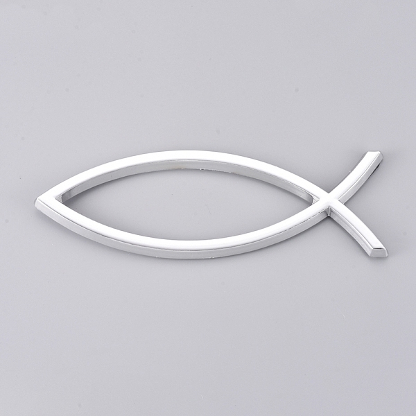 

PandaHall Waterproof ABS Plastic Jesus Fish Decal Sticker, 3D Car Decal Emblem Sticker, for Jesus Christian Fish Symbol, Silver, 140x46x6mm...