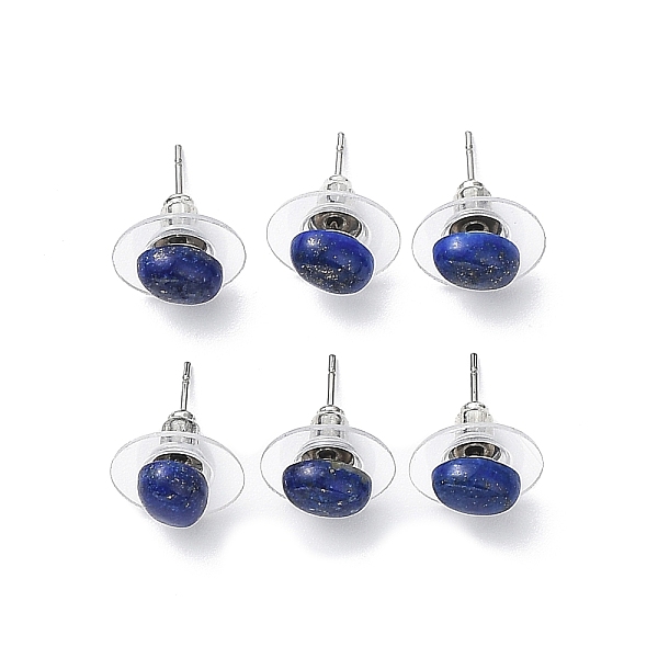 

PandaHall Natural Lapis Lazuli Stud Earrings for Women, with 304 Stainless Steel Ear Studs, Oval, 8x6mm, Pin: 0.8mm Lapis Lazuli Oval