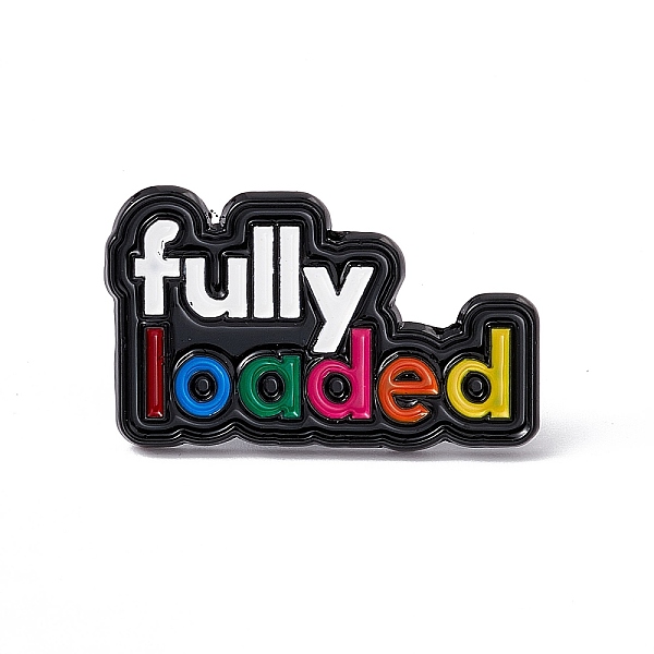 

PandaHall Dollar Money Enamel Pin, Word Fully Loaded Alloy Brooch for Backpack Clothes, Word, 18x30x1.5mm, Pin: 1.2mm Alloy+Enamel Word