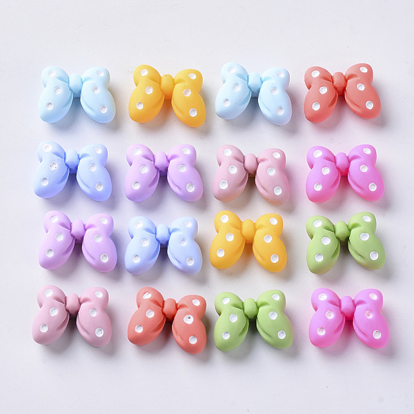 

PandaHall Resin Cabochons, Bowknot with Polka Dot Pattern, Mixed Color, 16x21x9mm Resin Bowknot Multicolor