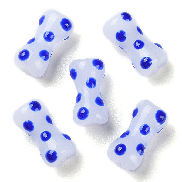 

PandaHall Handmade Bumpy Lampwork Beads, with Enamel, Column, Blue, 17.5x9x8mm, Hole: 1.4mm Lampwork Column Blue