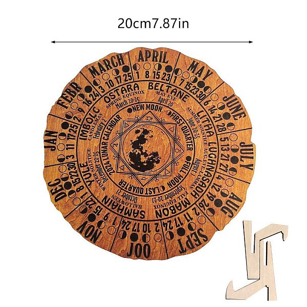 

PandaHall Wooden Wheel, Wooden Display Shelf, Talking Boards, Rustic Divination Pendulum Storage Rack, Witch Stuff, Sandy Brown, 200mm Wood...