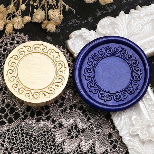 

PandaHall Flower Frame Brass Stamp Heads, for Wax Seal Stamp, Wedding Invitations Making, Golden, Round, 25x14mm, Inner Diameter: 7.5mm...