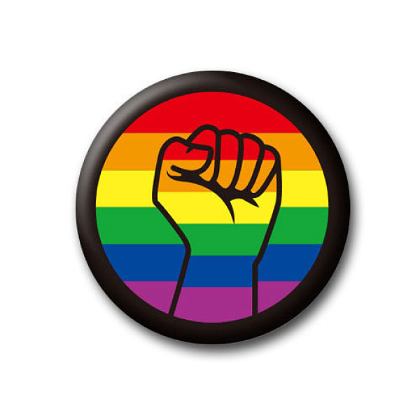 

PandaHall Rainbow Color Pride Flat Round Tinplate Lapel Pin, Badge for Backpack Clothes, Body, 44mm Tinplate Others