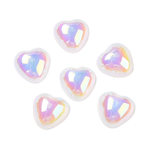 

PandaHall UV Plating Acrylic Cabochons, Iridescent, Heart, 8x8x3mm Acrylic Heart