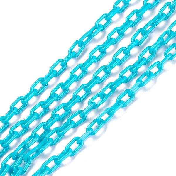 

PandaHall Opaque Acrylic Cable Chains, Oval, Dark Turquoise, 13x8x2mm, 19.68 inch(50cm)/strand Acrylic Blue