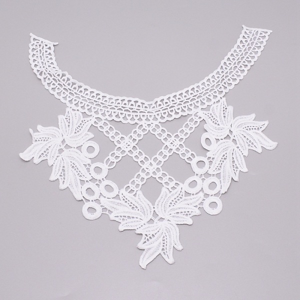 

PandaHall Milk Silk Embroidered Floral Lace Collar, Neckline Trim Clothes Sewing Applique Edge, White, 358x310x1mm Cloth Others White