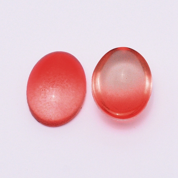 

PandaHall Glass Cabochons, Oval, Crimson, 18.5x13.5x3mm Glass Oval Pink