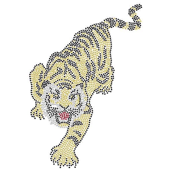 PandaHall Glass Hotfix Rhinestone, Iron on Appliques, Costume Accessories, for Clothes, Bags, Pants, Tiger, 297x210mm Glass Rhinestone Tiger