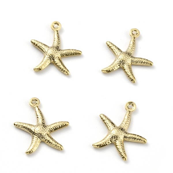 

PandaHall Brass Pendants, Long-Lasting Plated, Starfish, Real 24K Gold Plated, 17.5x15.5x2.5mm, Hole: 1mm Brass Starfish