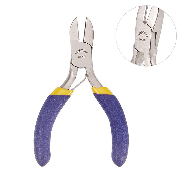 PandaHall BENECREAT 3-Inch Mini Side Cutting Pliers - Professional Mini Precision Pliers for jewelry making and hobby use Carbon Steel Blue