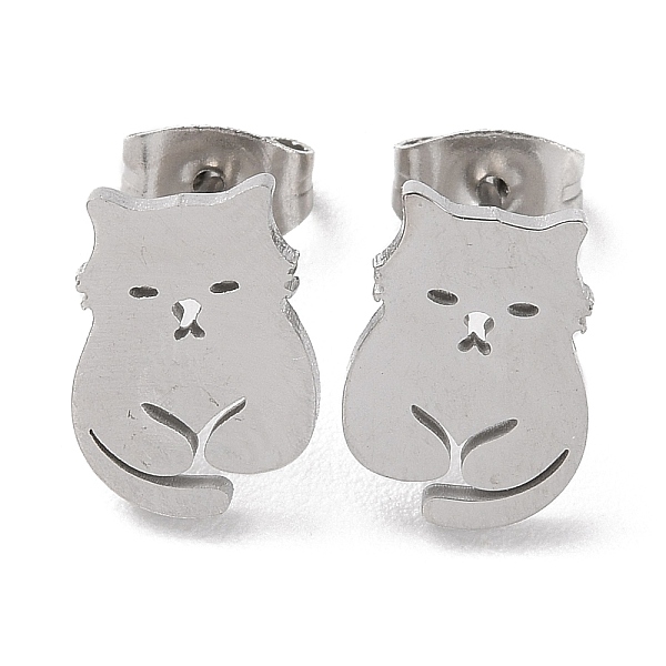 

PandaHall 304 Stainless Steel Stud Earrings, Fox, Stainless Steel Color, 11.5x8mm 304 Stainless Steel Fox