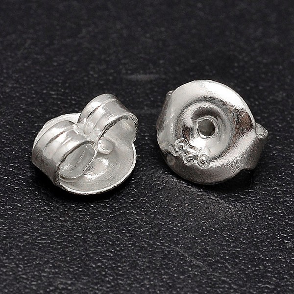 

PandaHall Earring Findings 925 Sterling Silver Ear Nuts, Silver, 6.8x4mm, Hole: 1mm, about 54pairs/20g Sterling Silver