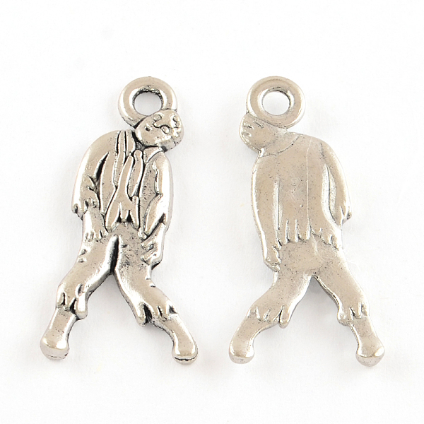 

PandaHall Tibetan Style Alloy Human Pendants, Zombie Charm, Lead Free & Cadmium Free, Antique Silver, 26.5x12.5x2mm, Hole: 2mm Alloy Human