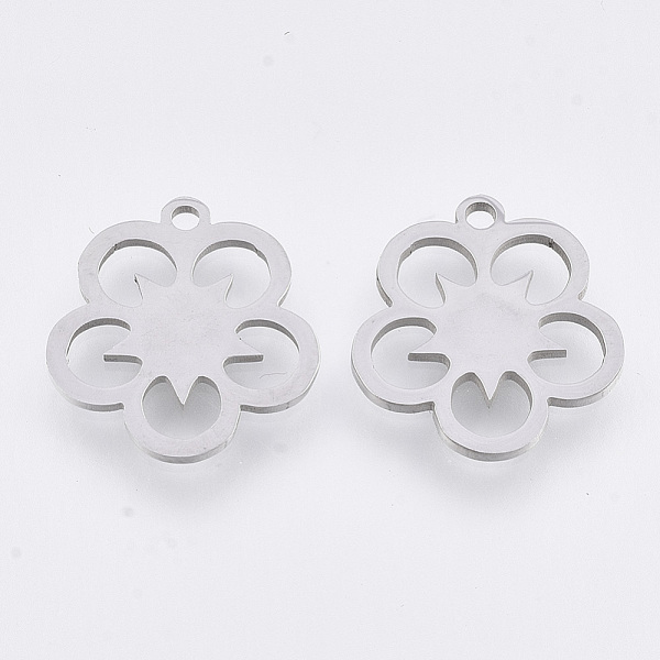 

PandaHall 201 Stainless Steel Pendants, Laser Cut Pendants, Flower, Stainless Steel Color, 15.5x14.5x1mm, Hole: 1.4mm 201 Stainless Steel...