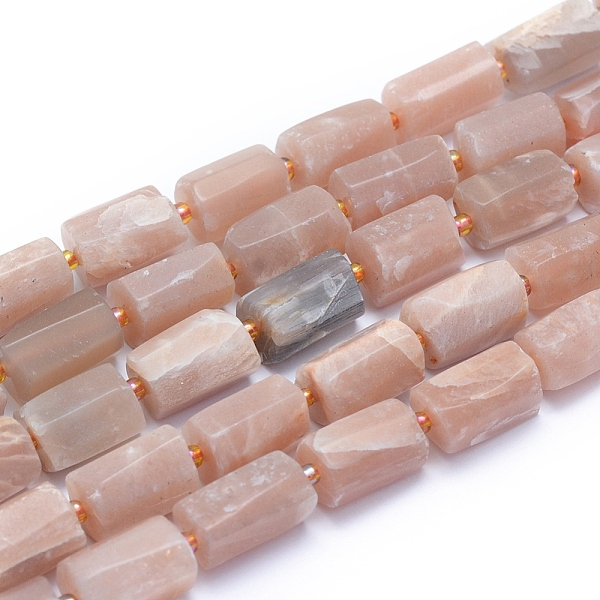 

PandaHall Frosted Natural Sunstone Beads Strands, Faceted, Column, 14~15x7~9mm, Hole: 1mm, about 24pcs/strand, 15.75 inch(40cm) Sunstone...