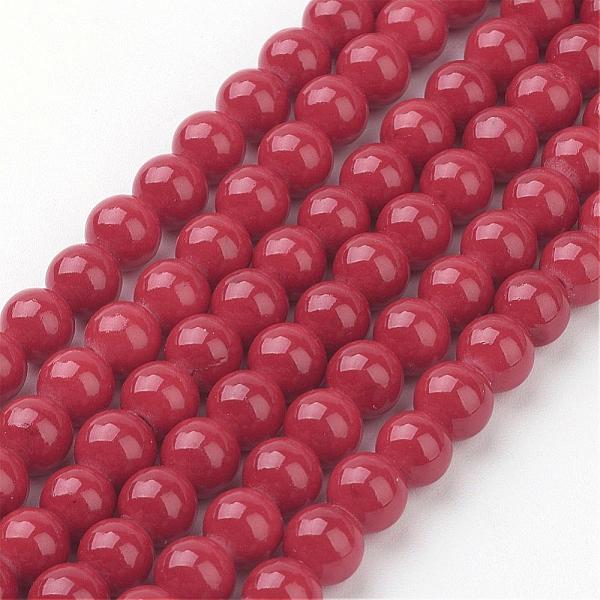 

PandaHall Natural Mashan Jade Round Beads Strands, Dyed, Dark Red, 6mm, Hole: 1mm, about 69pcs/strand, 15.7 inch Mashan Jade Round Red