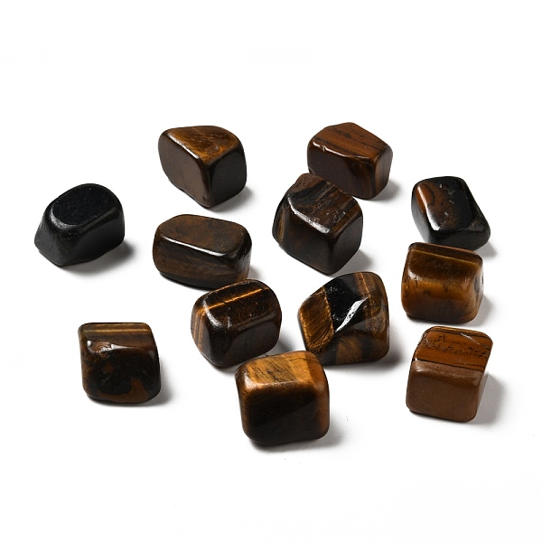 

PandaHall Natural Tiger Eye Beads, No Hole, Nuggets, Tumbled Stone, Healing Stones for 7 Chakras Balancing, Crystal Therapy, Meditation...