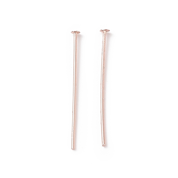 

PandaHall Brass Flat Head Pins, Long-lasting Plated, Cadmium Free & Lead Free, Rose Gold, 20~21mm, Head: 1.8mm, Pin: 0.6mm, 22 Gauge Brass