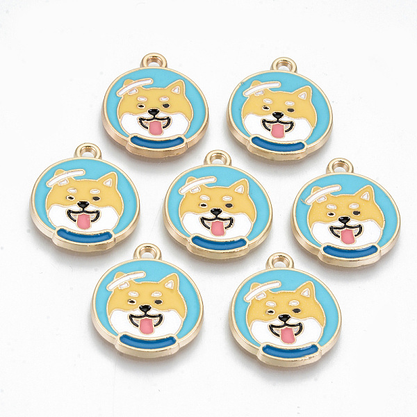 

PandaHall Alloy Enamel Pendants, Cadmium Free & Lead Free, Flat Round with Dog, Light Gold, Colorful, 21x18.5x1.5mm, Hole: 1.8mm...