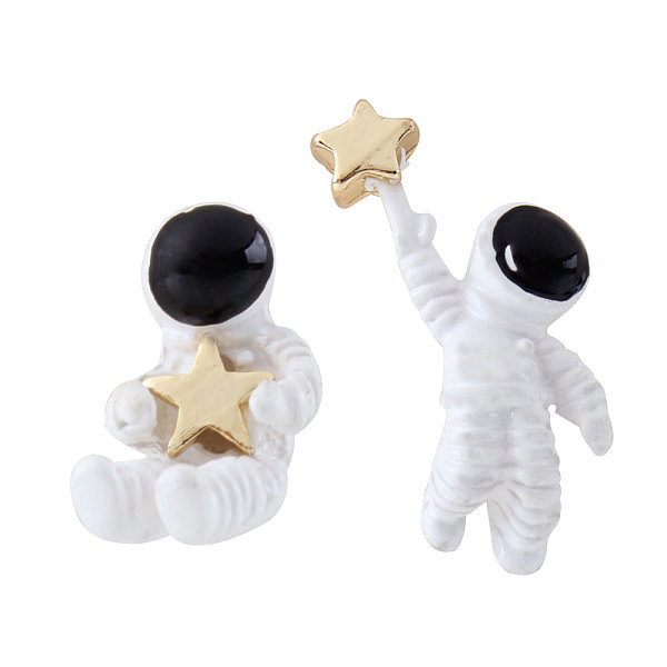 

PandaHall Alloy Stud Earrings, Astronaut, Golden, 18~25mm Alloy