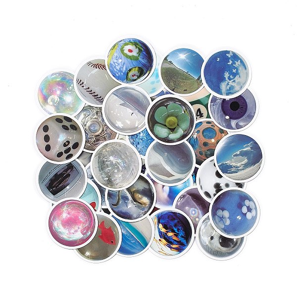 

PandaHall 60Pcs 60 Styles Glass Bead window Theme Cartoon Paper Sticker Label Set, Adhesive Label Stickers, for Suitcase & Skateboard &..., Multicolor