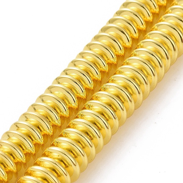 

PandaHall Electroplated Non-magnetic Synthetic Hematite Beads Strands, Disc, Golden Plated, 10x3mm, Hole: 1.8mm, about 117pcs/strand, 15.20...