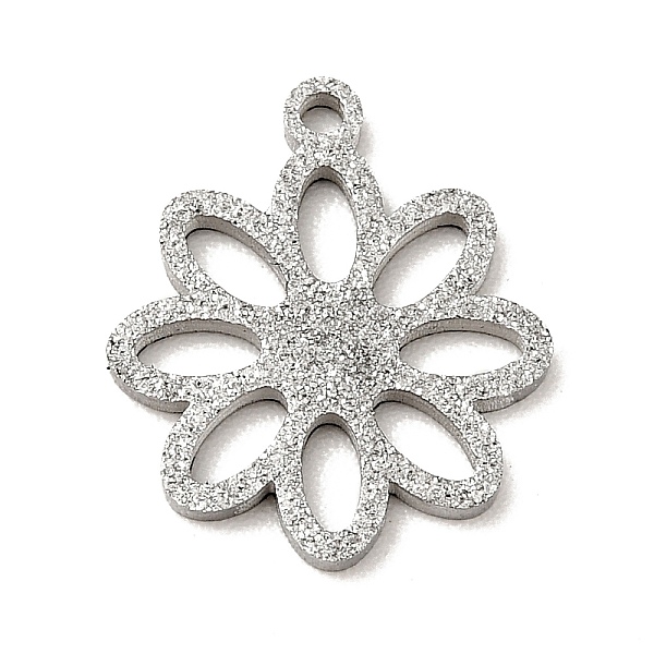 

PandaHall 304 Stainless Steel Pendants, Textured, Flower, Stainless Steel Color, 13.5x12x1mm, Hole: 1mm 304 Stainless Steel Flower