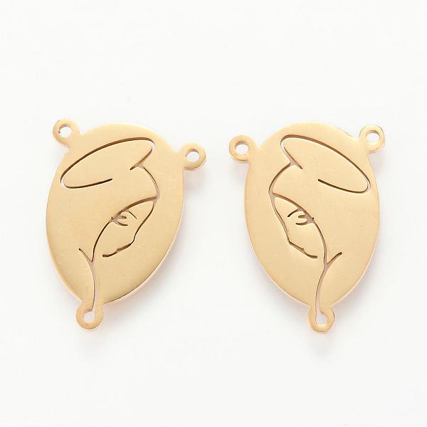 

PandaHall 201 Stainless Steel Links connectors, Oval with Human, Golden, 16x12x1mm, Hole: 1mm 201 Stainless Steel Oval