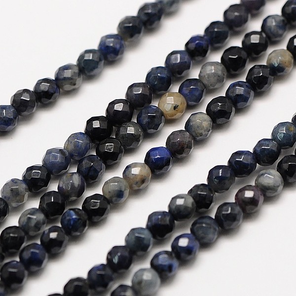 

PandaHall Natural Gemstone Sodalite Faceted Round Beads Strands, 2mm, Hole: 0.8mm, about 190pcs/strand, 16 inch Sodalite Round