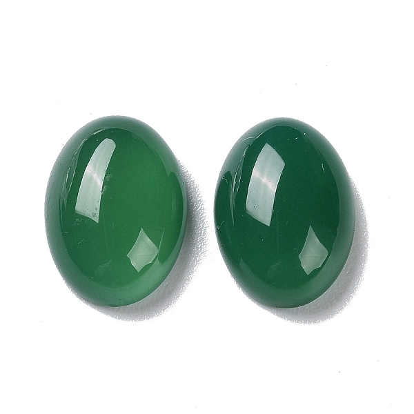 

PandaHall Glass Cabochons, Ovall, Green, 14.5x10x5mm Glass Oval Green