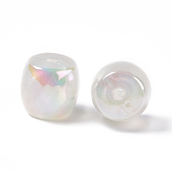 

PandaHall Opaque Acrylic Beads, AB Color, Macaron Color, Barrel, White, 15.5x16.5mm, Hole: 3mm Acrylic Barrel White