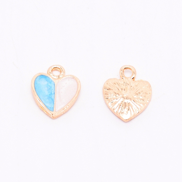 

PandaHall Alloy Enamel Pendants, Cadmium Free & Lead Free, Two Tone, Heart, Light Gold, Sky Blue, 15x12x2.5mm, Hole: 1.5mm Alloy+Enamel...