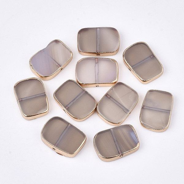 

PandaHall Electroplate Natural Grey Agate Beads, Dyed, Rectangle, 13~14x18~19x3~4mm, Hole: 1mm Grey Agate Rectangle