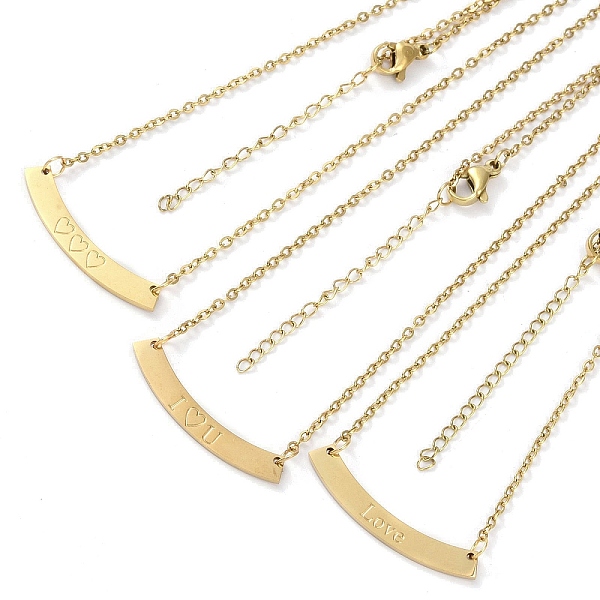 

PandaHall Valentine's Day Rectangle 304 Stainless Steel Pendants Necklaces, Cable Chains Necklaces for Women, Golden, 17.13 inch(43.5cm) 304...