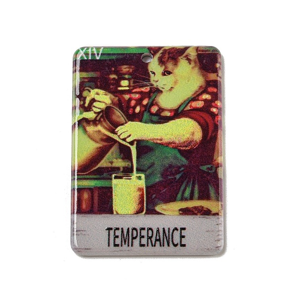 

PandaHall Acrylic Pendants, Rectangle with Tarot, Drink, 38.5x27x2mm, Hole: 1.8mm Acrylic Drink